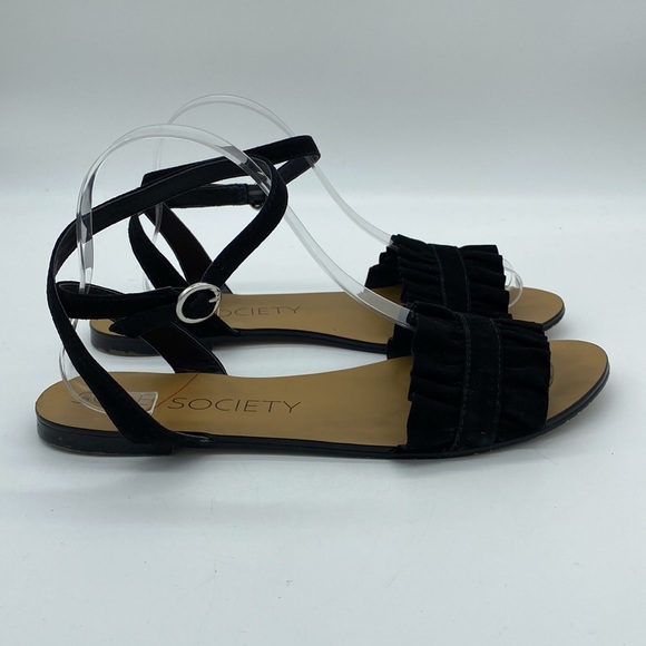 Sole Society Sandals Black Ruffles Womens Size 8.5 M - Picture 7 of 15
